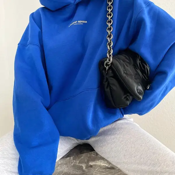New Chic Behavior Print Casual Sweatshirt - Kalesafe.com 
