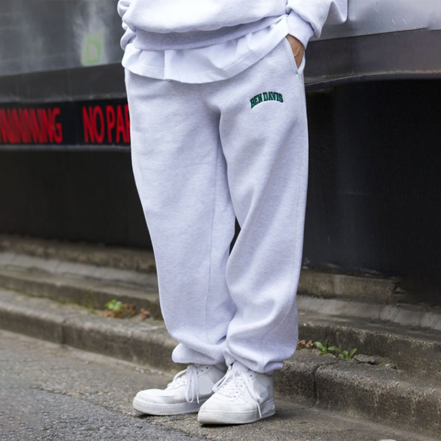 

Letter Print Bouquet Foot Sweatpants