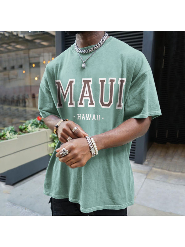 Retro Oversized MAUI Men's T-shirt - Holawiki.com 