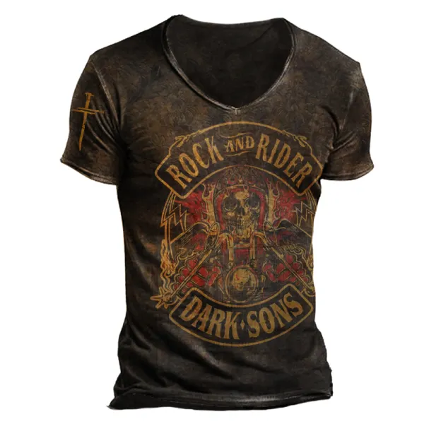 Mens Fashion Rock And Rider Print T-shirt - Sanhive.com 