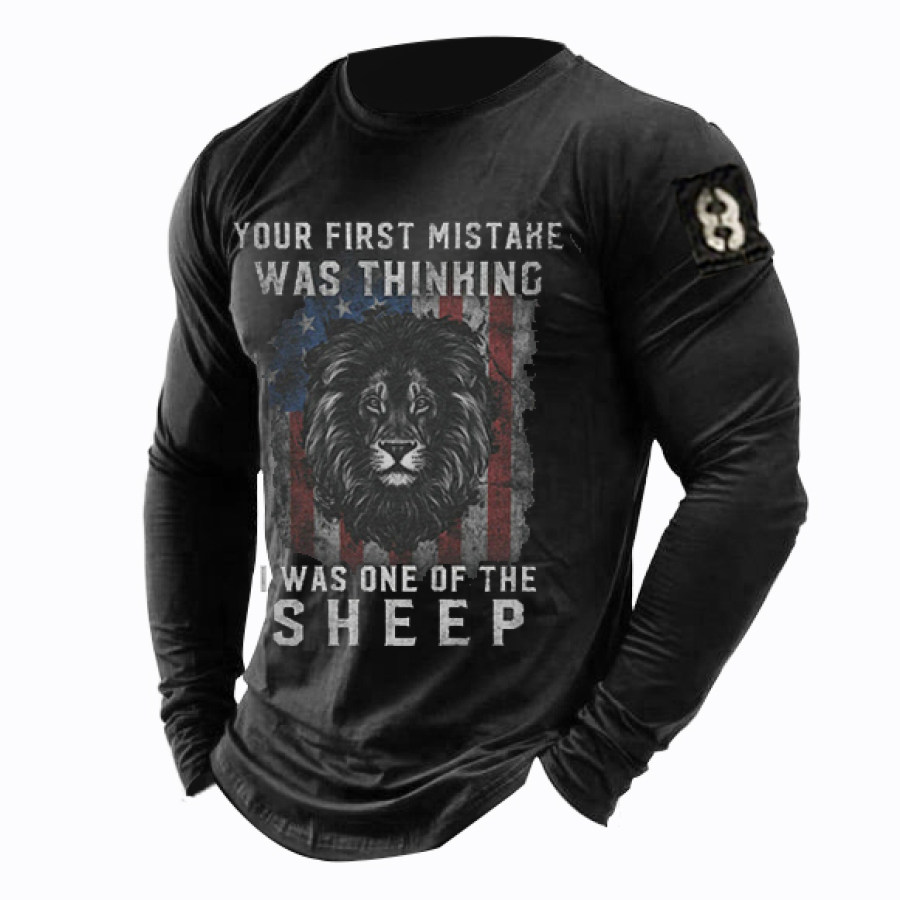 

Mens Sheep Lion Printed Casual Outdoor T-shirts