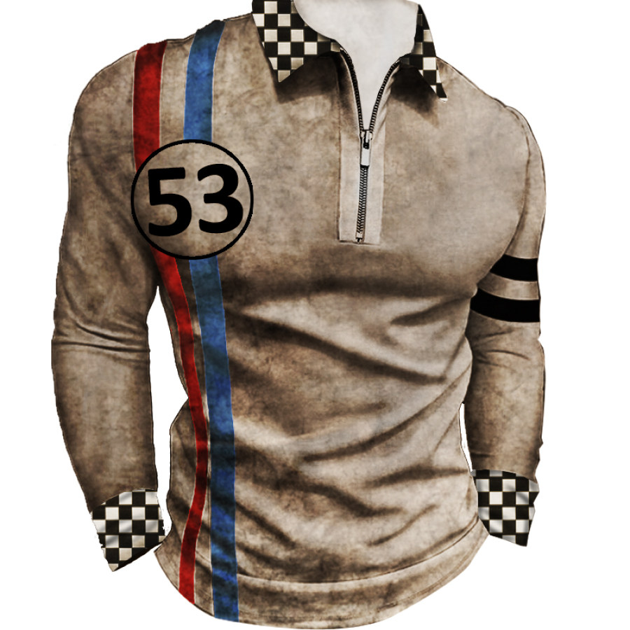 

Herren Outdoor Racing Gestreiftes Taktisches Retro-Oberteil