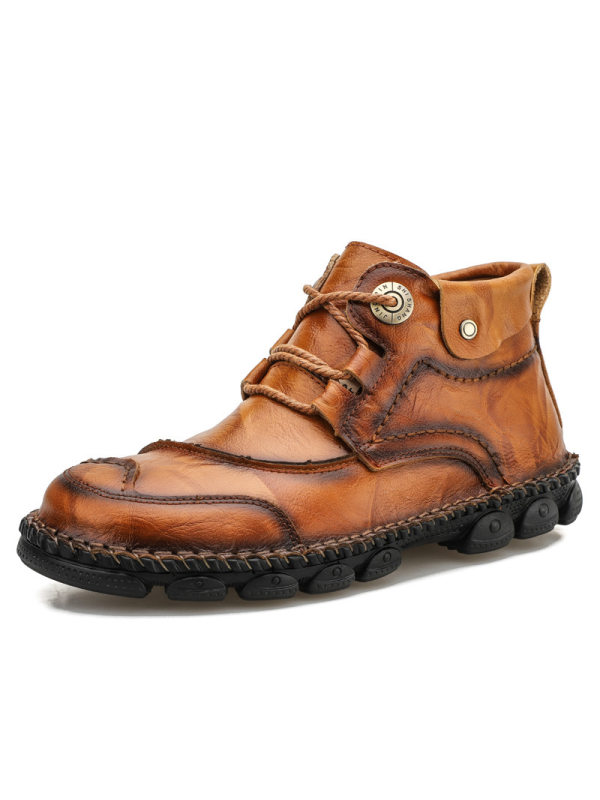 Men's Soft And Breathable Mid-high Anti-skid Retro Boots Tooling Shoes