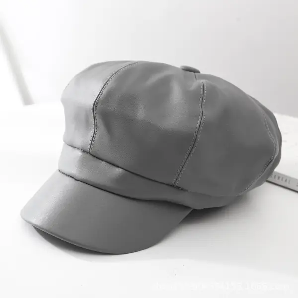 Vintage Leather Octagonal Hat - Yewnow.com 