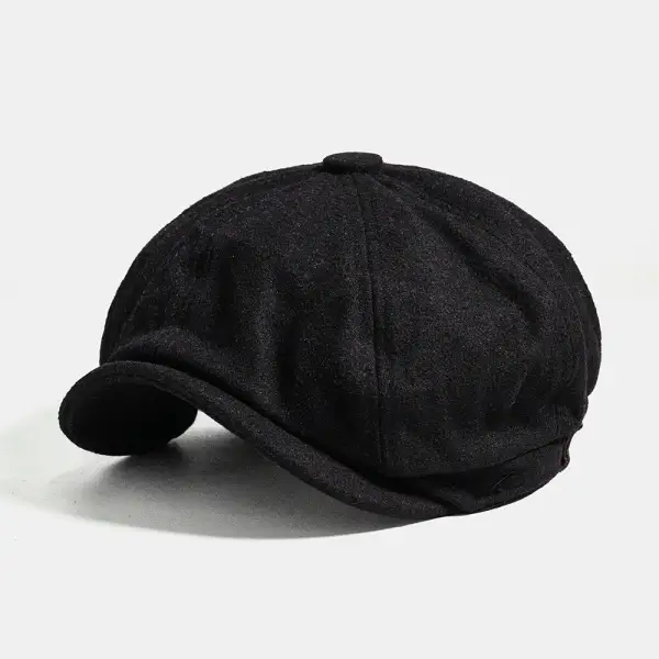Woolen Newsboy Cap Cabbie Lvy Flat Hat Beret Hats - Yewnow.com 
