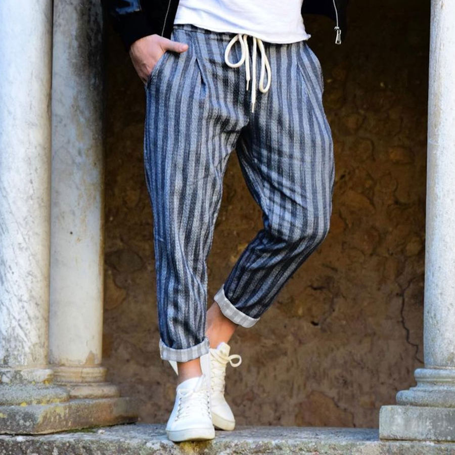 

Men's Classic Striped Casual Trousers