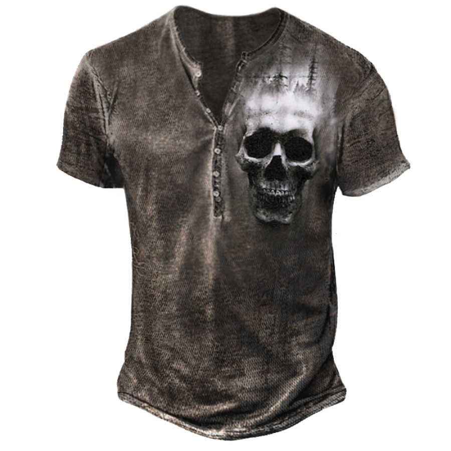 

Mens Skull Print Casual Fashion Top