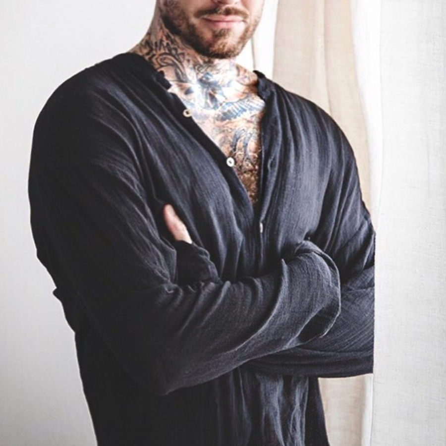 

Men's Casual Simple Long-sleeved Shirt