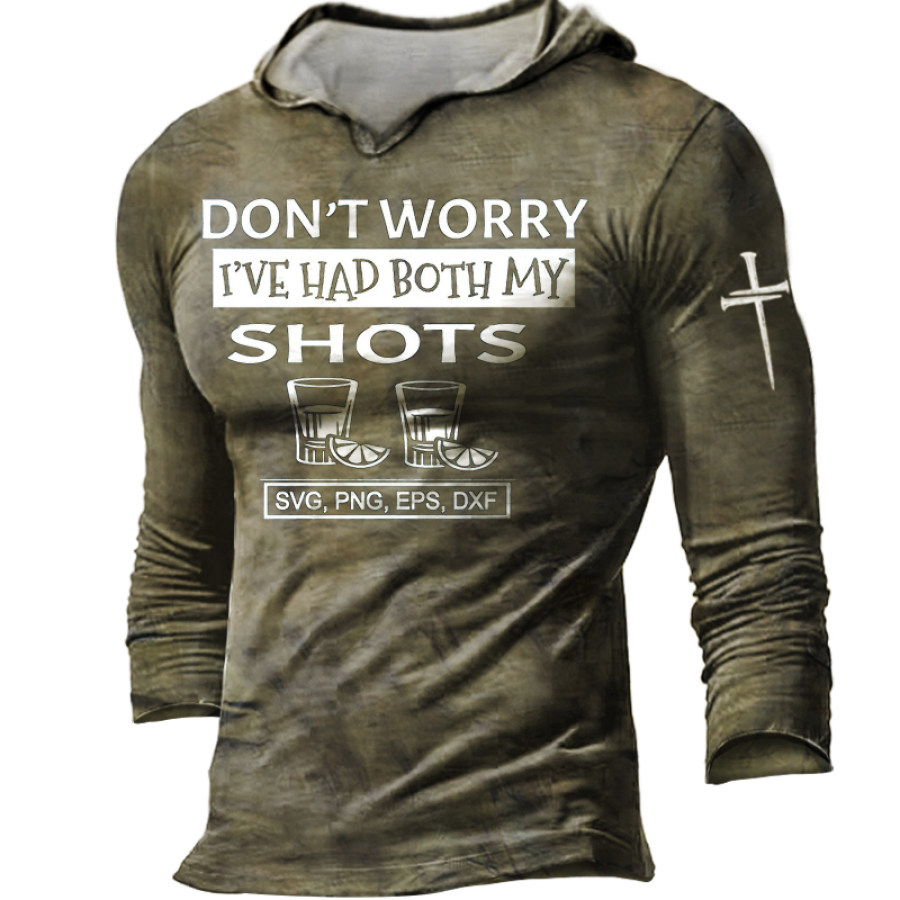 

Don't Worry I'Ve Had Both My Shots Sudadera Con Capucha Táctica Retro Para Hombre