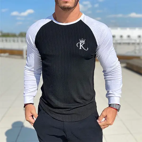Color Blocked Logo Long Sleeve T-shirt - Honeylop.chimpone.com 