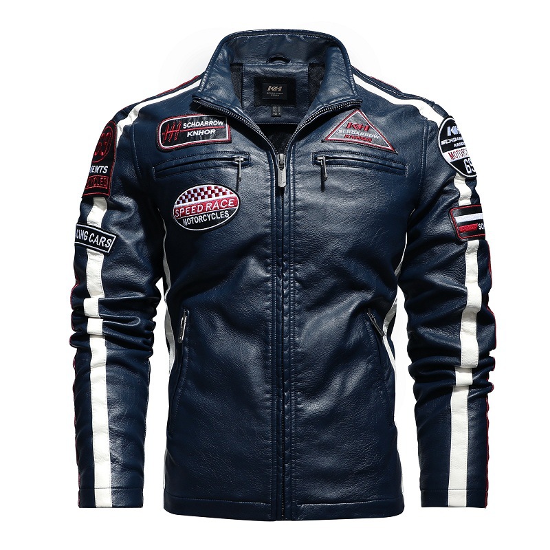 Mens Outdoor Cycling Cold Chic Resistant Leather Jacket