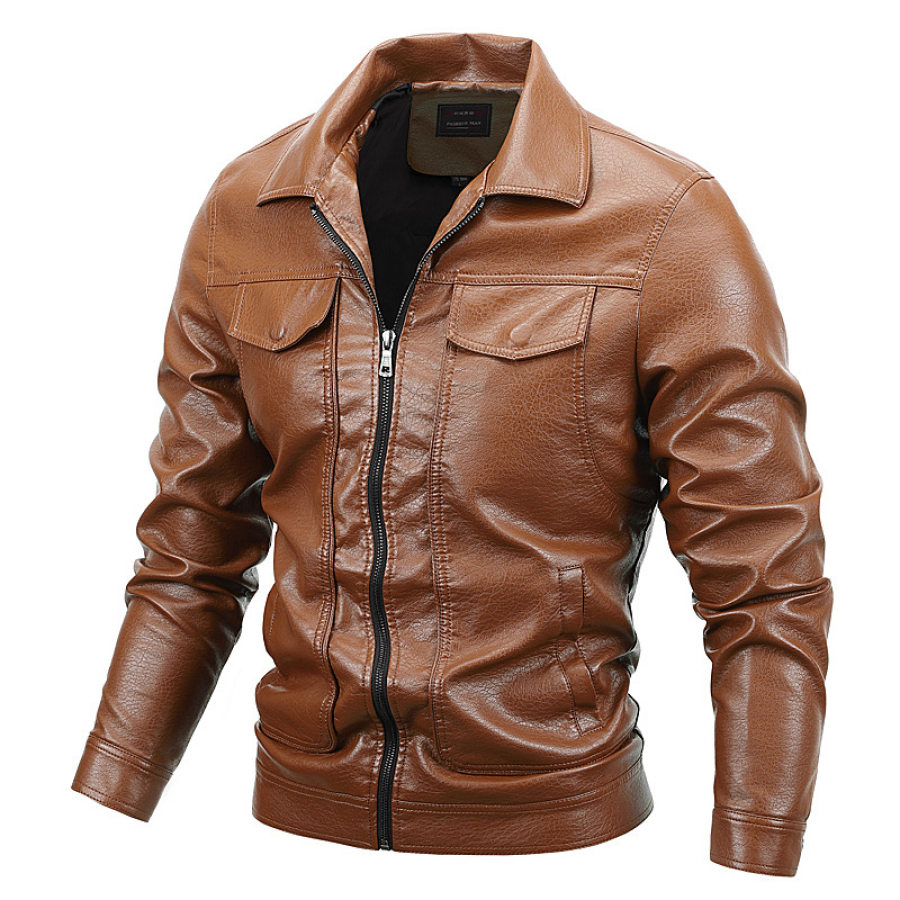

Men's Autumn And Winter Outdoor Warm Leather Jacket