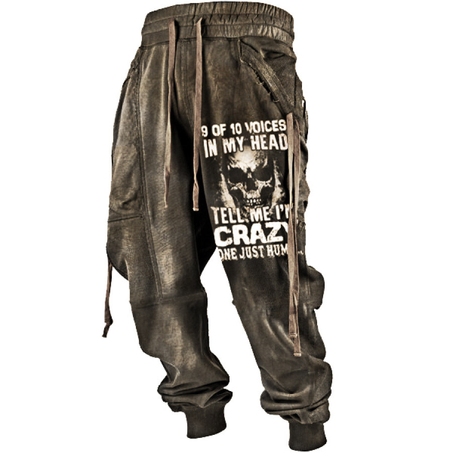 

Men's Outdoor Retro Crazy Skull Trousers