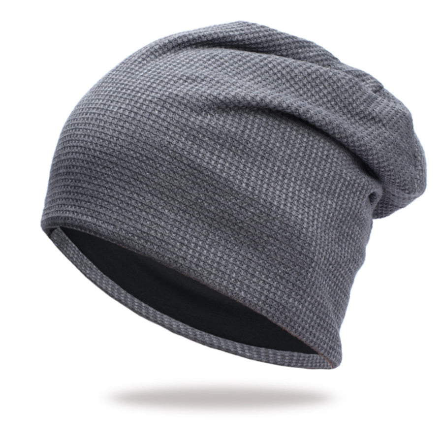 

Outdoor Leisure Solid Color Waffle Knitted Cap