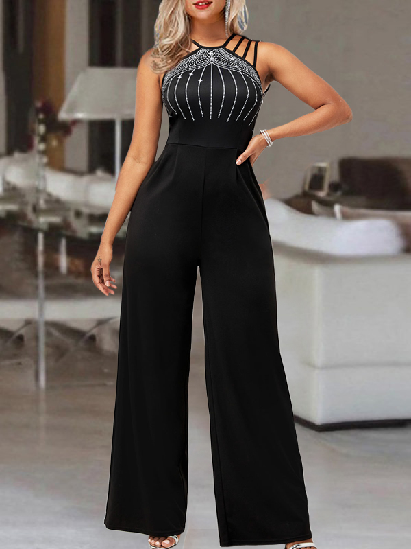 New Sequin Print Jumpsuit Women