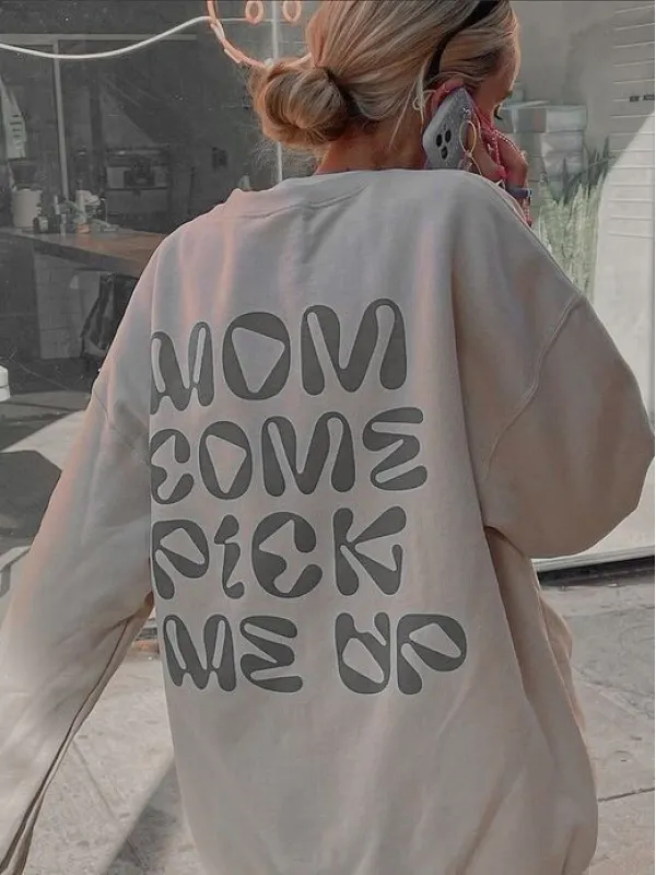 Mom Come Pion Me Up Printed Women's Casual Sweatshirt - Timetomy.com 