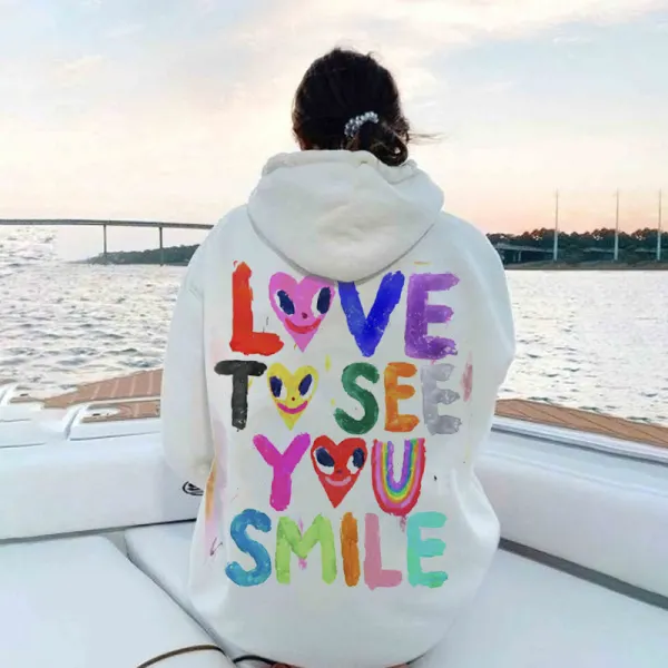 LOVE TO SEE YOU SMILE Oversize Hoodie - Veveeye.com 