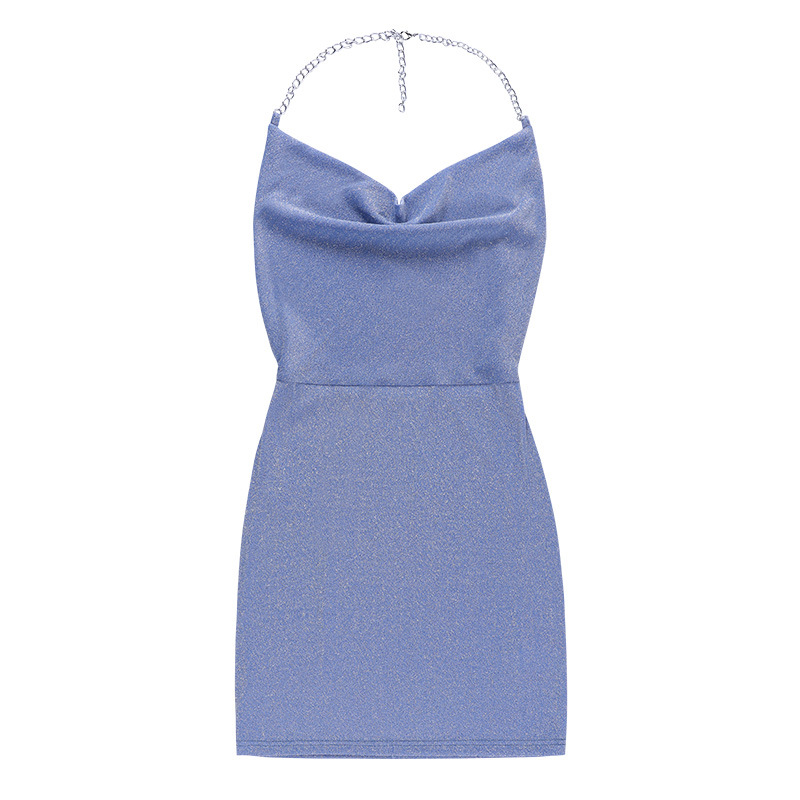 Chain Halter Halter Mini Dress