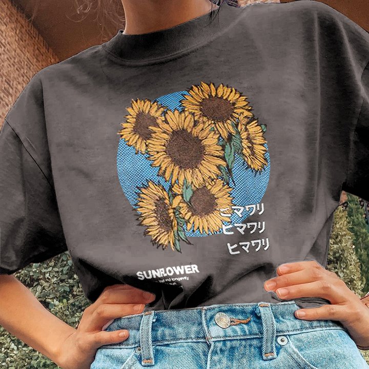 SUNFLOWER Vintage Printed Casual T shirt