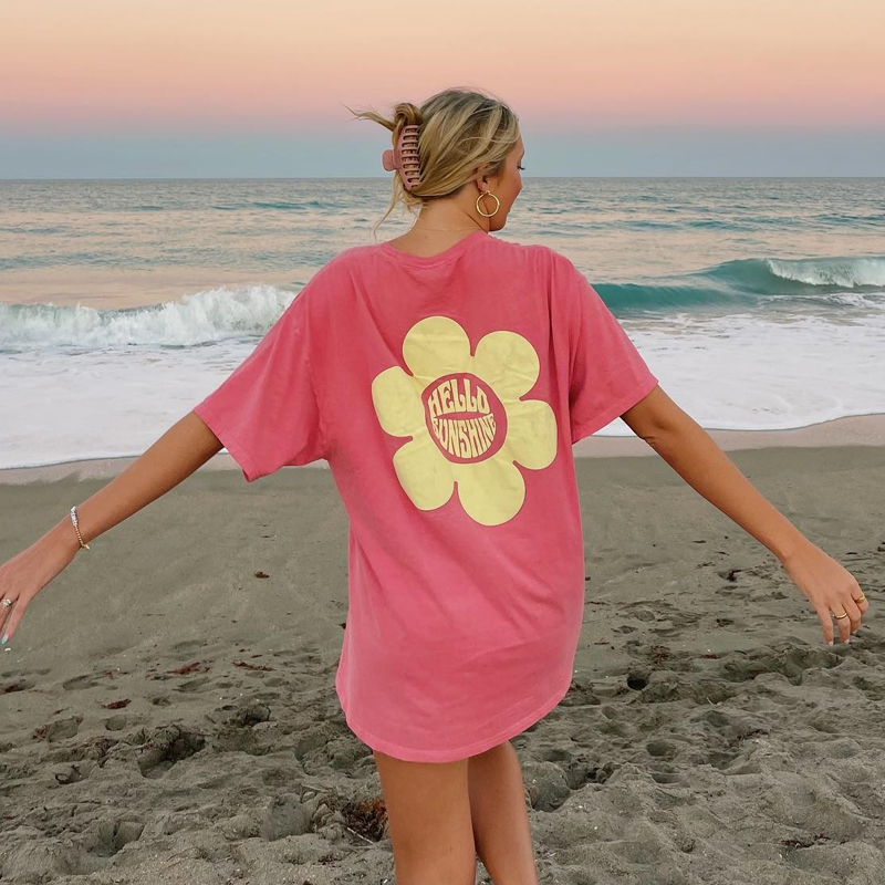 HELLO SUNSHINE THE BEACH CLUB Casual T shirt