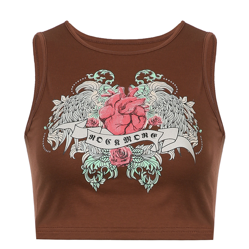 Women's Vintage Print Short T shirt