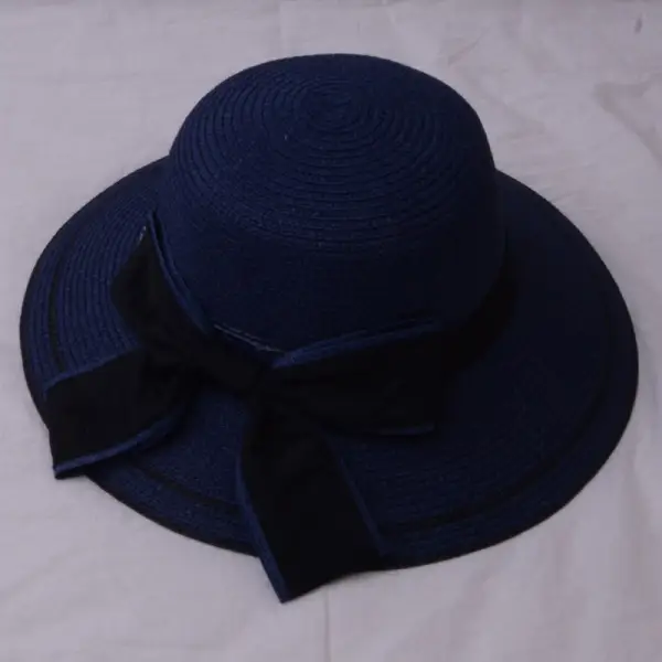 Beach Hat Women's Summer Big Bow Straw Hat Seaside Sun Protection Sun Hat Anti-UV Sun Hat Large Brim Hat - Linviashop.com 