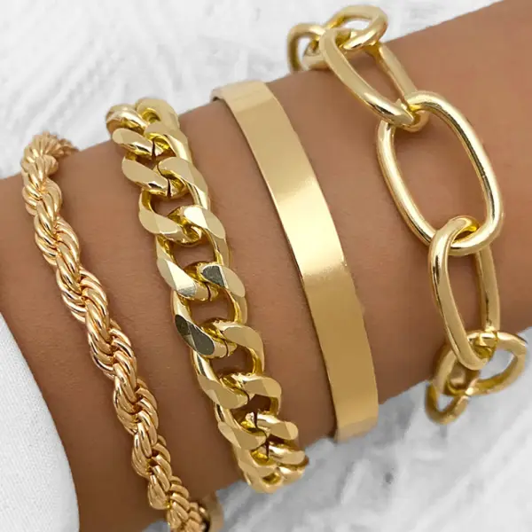 Fashion Simple Golden Chain Bracelet - Xmally.com 