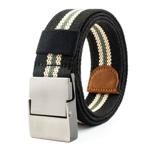 Men's Outdoor Striped Zinc Alloy Belt - Linviashop.com 