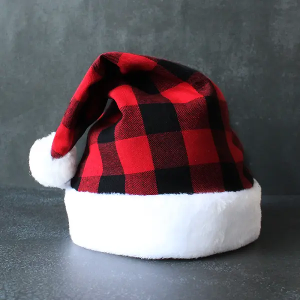 Plaid Christmas Hat - Xmally.com 