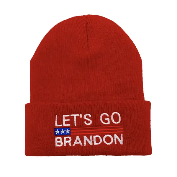 Let's Go Brandon Embroidered Woolen Cap - Xmally.com 