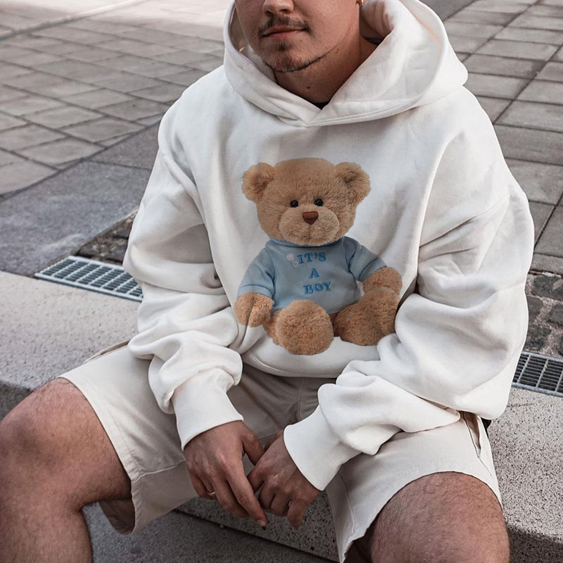 Cute Plush Bear Doll Print Hoodie