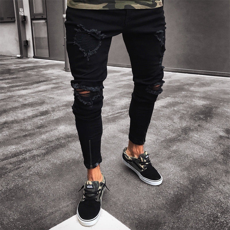 Men's Casual Fashion Ripped Slim Fit Jeans TT230