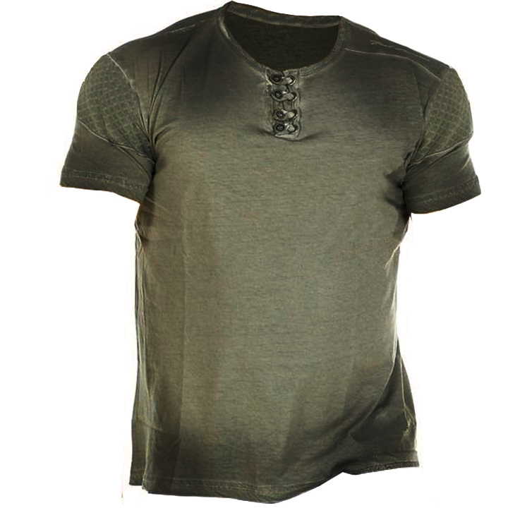 Men's Outdoor Tactical Retro Chic Washed Worn Short Sleeved T-shirt