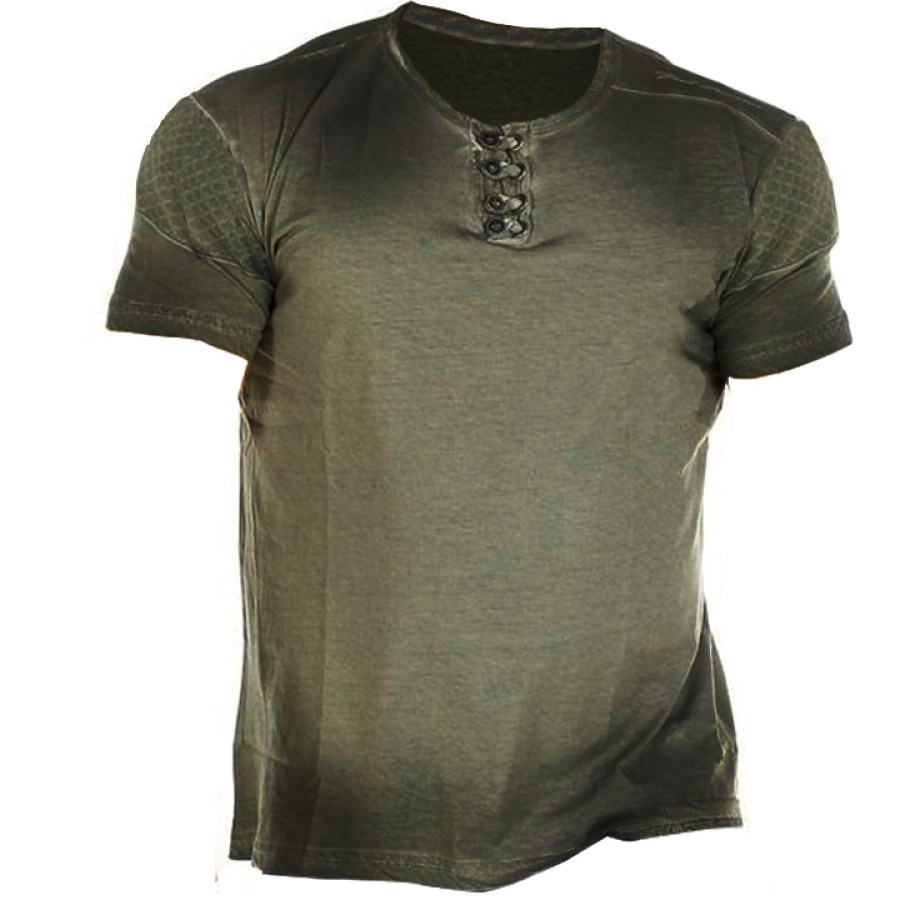 Men's Outdoor Tactical Retro Washed Worn Short Sleeved T-shirt