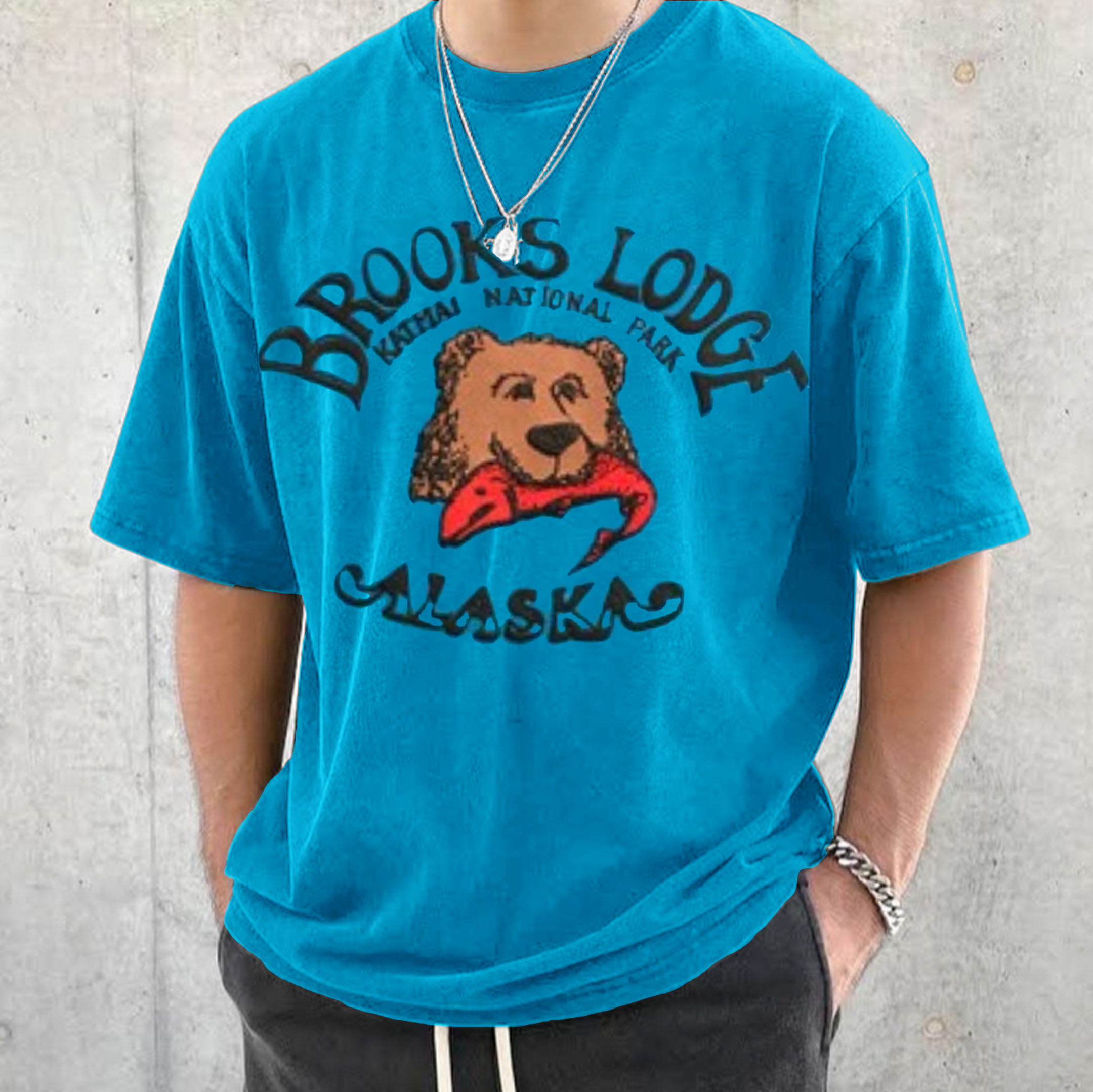 Retro Oversized Brooks Lodge Bear T shirt