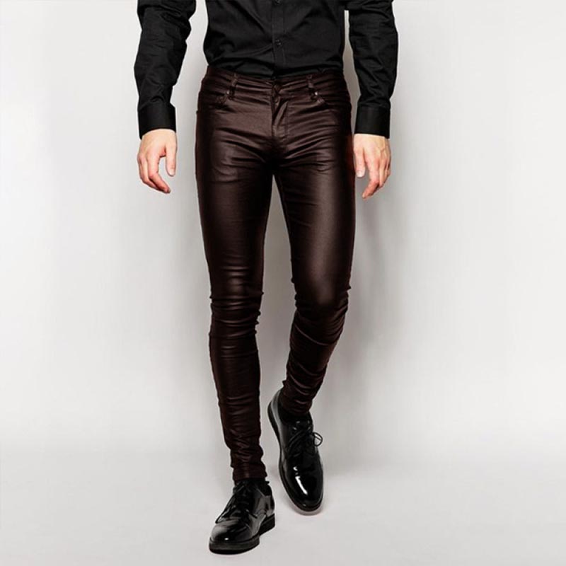 Personalized Rock Skinny Matte Leather Pants