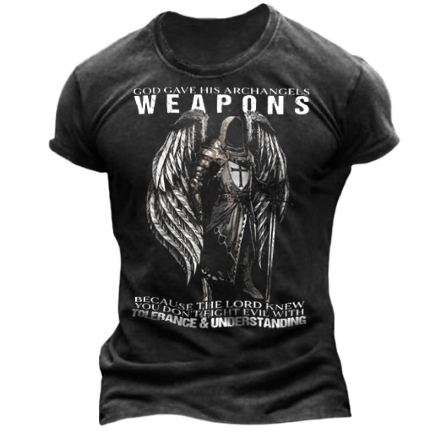 

God Gave His Archangels Weapons Printed T-shirt