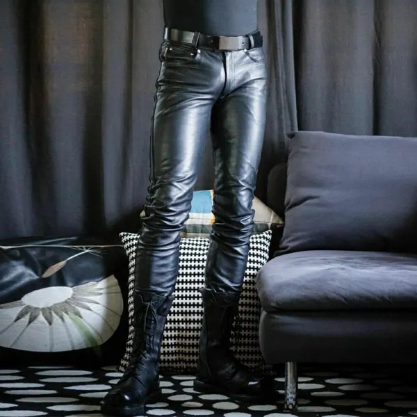 Mens Fashion Sleeveless Casual Leather Pants - Localziv.com 