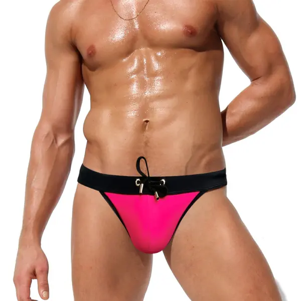 Holiday Color Contrast Beach Pants Bikini Hot Spring Swimming Briefs - Menilyshop.com 