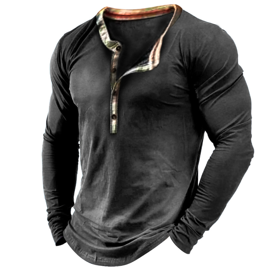 

Men's Outdoor V-neck Long-sleeved T-shirt