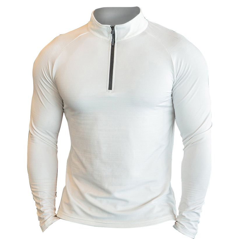 Men's Stand Collar Zip Chic Long Sleeve Sports T-shirt