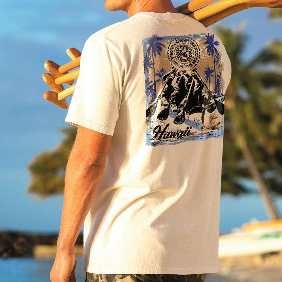 Paddling Coconut Short sleeved Round Neck T shirt