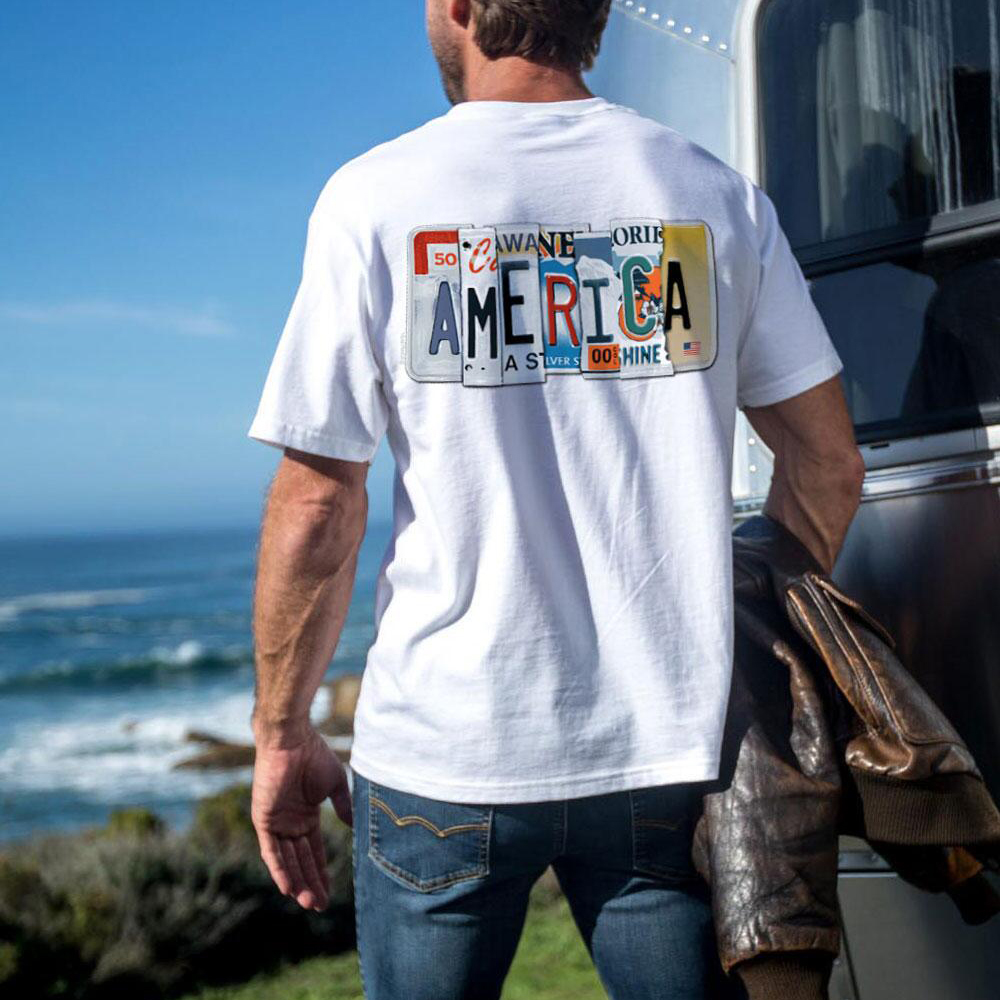 Driver's License America White Crew Short Sleeve T shirt