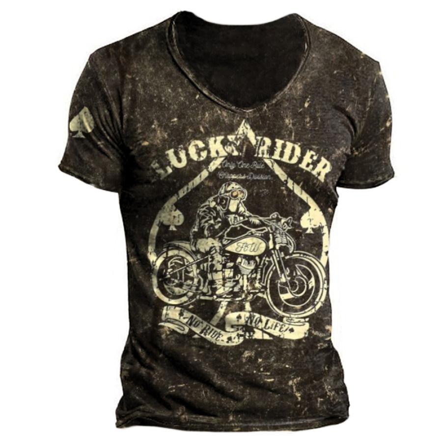 

Mens Outdoor Fashion Retro Printed T-shirt