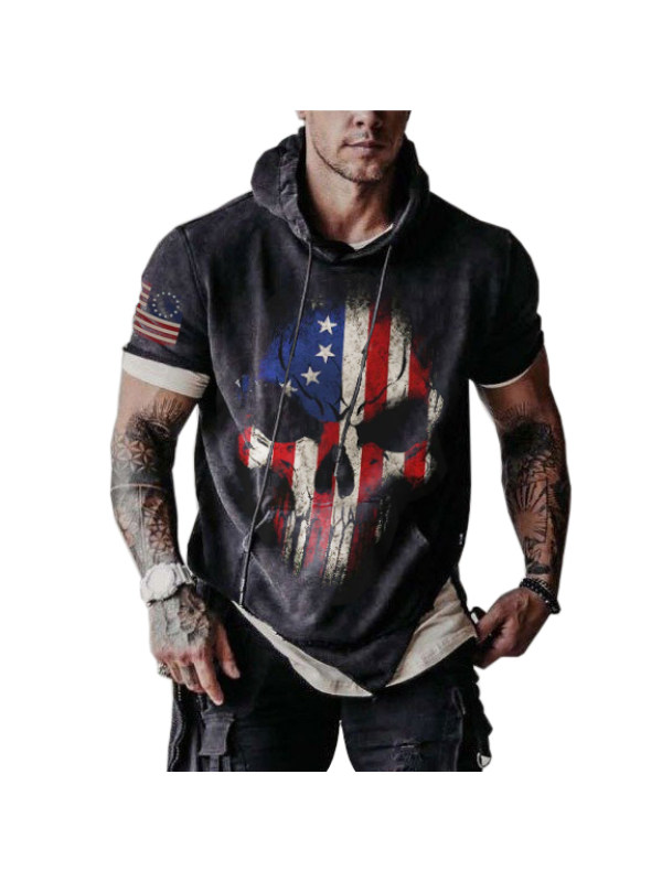 Mens Spring And Summer Printed Casual Hoodie