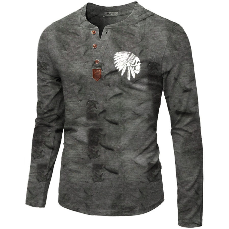 

Men's Vintage Print Casual T-Shirt