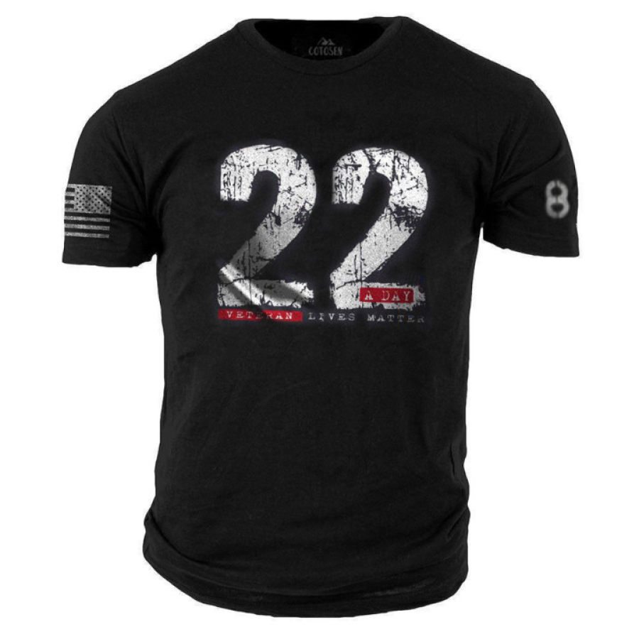 Fashion Mens Casual Tactics T-Shirt - 22 A Day