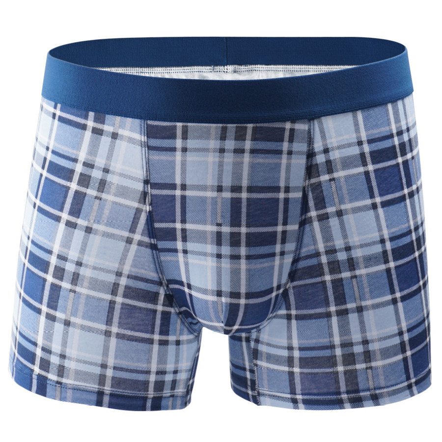 

Men's Cotton Sports Plaid Boxer Briefs