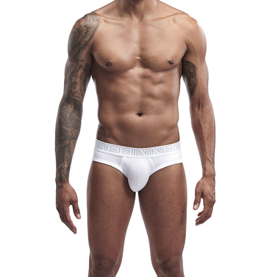 

Men's Solid Color Mid Waist Comfortable Breathable Cotton Briefs