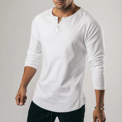 Men's Button Sweat Absorbent Breathable Cotton T-Shirt